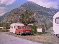 1974-01-02  In 1974 we were camping on Camping Rhone near Gampel in the main valley of the canton Valais. The camping was within walking distance from the SBB station Gampel/Steg. This is the view from our tent