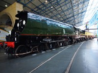 DSC01594  21C151 Winston Churchill is a Southern Railway Battle of Britain class 4-6-2 Pacific steam locomotive. It was built 1946 at Brighton. Originally unnamed it was officially named "Winston Churchill" in a ceremony at Waterloo railway station on 11 September 1947. Sir Winston was offered the chance to name the locomotive, but turned it down, claiming a prior engagement. Churchill became the only person to decline the opportunity to name a Battle of Britain class locomotive after himself. 34051 was withdrawn shortly after the funeral, having accumulated 807,496 miles (1,299,539 km).The locomotive has been preserved as part of the United Kingdom's National Collection.