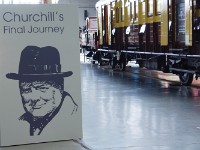 DSC01627  As I hoped for, Churchill's funeral train was still on display. I always had a kind of admiration for the statesman but since I visited Chartwell (2011) this has turned into downright fascination if not admiration. Sir Winston died in 1965, this year fifty years ago and NRM commemorated this occasion by bringing in the namesake locomotive that pulled his funeral train and the car that carried his coffin.